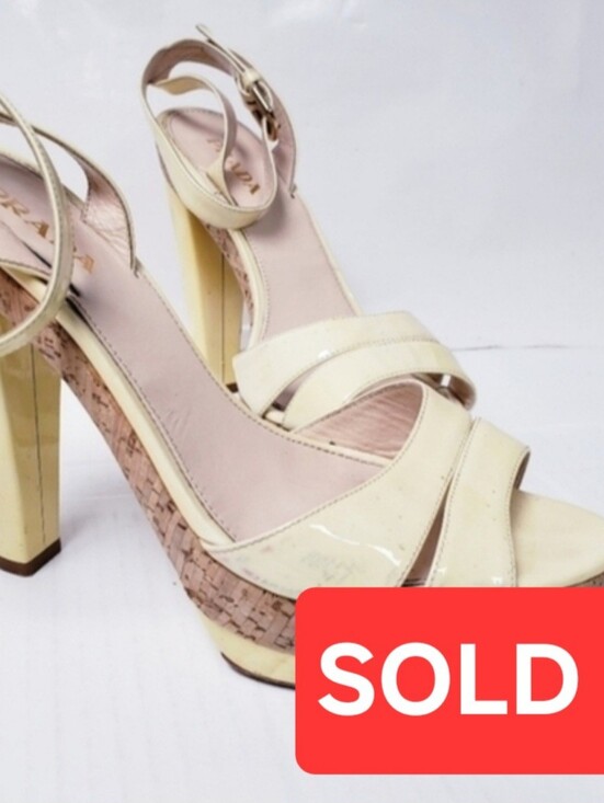 Prada Shoes - PRADA Canary Yellow Cork Platform Heels Women's EU 39.5 US Size 9 (GUC)